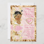 Koper Roze & Gold Baby Girl Baby shower Kaart (Voorkant)