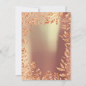 Koper Roze Goud Glitters Bladeren Bloemen Omlijst Kaart (Achterkant)