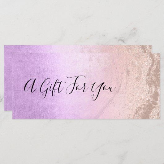 Koper roze goud glitters & paarse visagist (Voorkant / Achterkant)