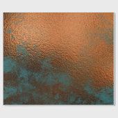 Koper Rust Blauwgroen Patina Metallic Honey Abstra Cadeaupapier (Vlak)