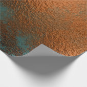 Koper Rust Blauwgroen Patina Metallic Honey Abstra Cadeaupapier (Hoek)