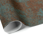 Koper Rust Blauwgroen Patina Metallic Honey Abstra Cadeaupapier (Rol Hoek)