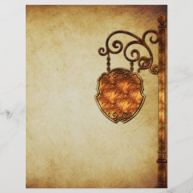 Koper Rustic Old Fashioned Sign Scrapbook Paper (Voorkant)