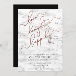 Koper Script Marmeren Zwart Repetitie Diner Uitnod Kaart