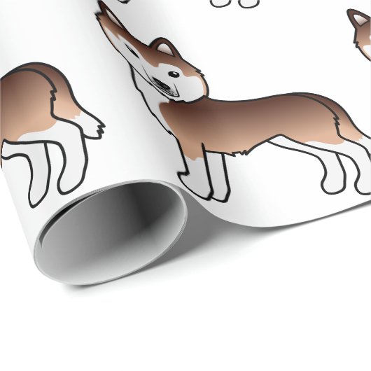Koper Siberian Husky Cute Dog Pattern Cadeaupapier (Rol Hoek)