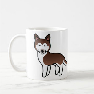 Koper Siberische Husky Cartoon Hond Koffiemok