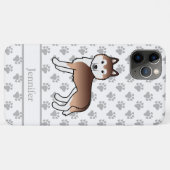 Koper Siberische Husky Cartoon Hond & Naam Case-Mate iPhone Case (Achterkant (horizontaal))