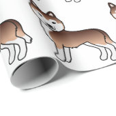 Koper Siberische Husky Cute Hond Patroon Cadeaupapier (Rol Hoek)