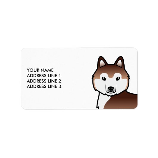 Koper Siberische Husky-hond & aangepaste tekstlabe Etiket (Voorkant)