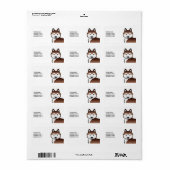 Koper Siberische Husky-hond & aangepaste tekstlabe Etiket (Full Sheet)