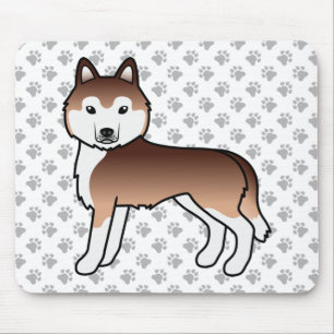 Koper Siberische Husky Schattige Cartoon Hond Muismat
