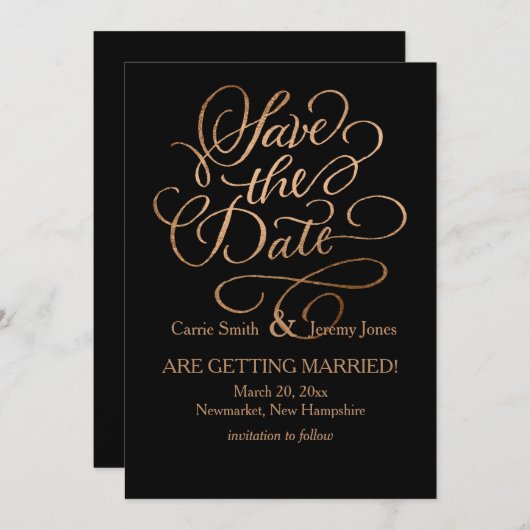 Koper slaat de datum op elke kleur op save the date (Voorkant / Achterkant)