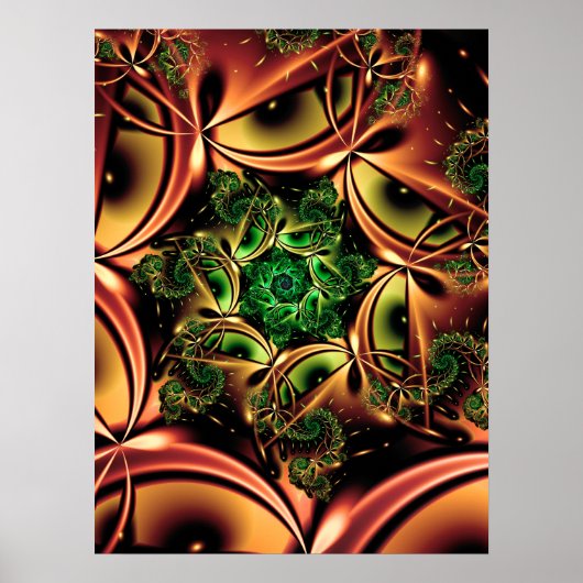 Koper Spiraal Fractal Poster (Voorkant)