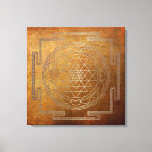 Koper Sri Yantra - Ingewikkeld Canvas Afdruk (Voorkant)