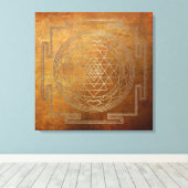 Koper Sri Yantra - Ingewikkeld Canvas Afdruk (Insitu (Houten vloer))