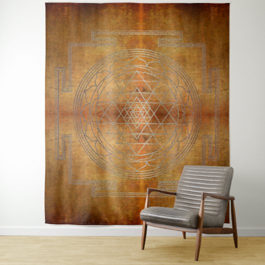 Koper Sri Yantra - Tapestry Wandkleed (In situ)