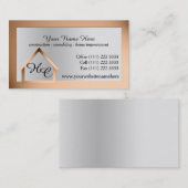 Koper Staal Huis Gebouw met Monogram Visitekaartje (Voorkant / Achterkant)