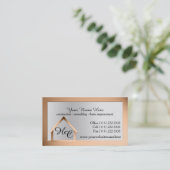 Koper Staal Huis Gebouw met Monogram Visitekaartje (Staand voorkant)