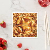 Koper Star Faux Golf Folie Servet (Insitu)