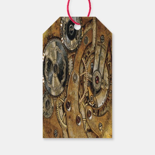 Koper Steampunk Antiek Cadeaulabel (Achterkant)