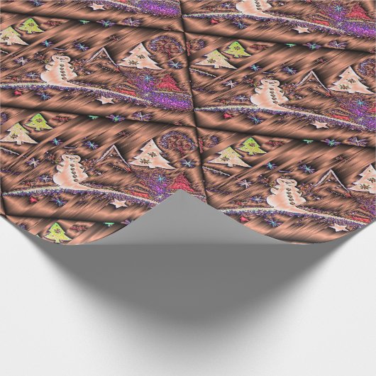 Koper Steampunk Snowman Paars Cadeaupapier (Hoek)