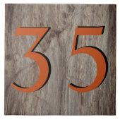 Koper Stone House Number Dubbel #s Horizontaal Tegeltje (Voorkant)