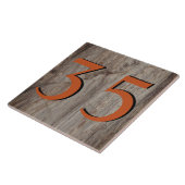 Koper Stone House Number Dubbel #s Horizontaal Tegeltje (Zijkant)