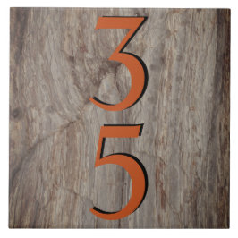 Koper Stone House Number Dubbel #s Verticaal Tegeltje