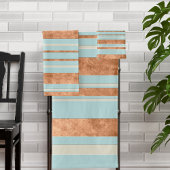 Koper Stripes Robins Egg Blue Bathroom Towel Set Bad Handdoek