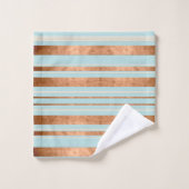 Koper Stripes Robins Egg Blue Bathroom Towel Set Bad Handdoek (Wasdoekje)