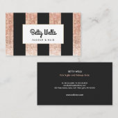 Koper Stripes Sequin Makeup en Hair Stylist Visitekaartje (Voorkant / Achterkant)