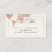 Koper Tan Brown Travel Wereldkaart Visitekaartje (Achterkant)