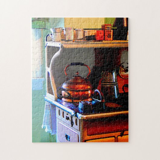 Koper Tea Kettle op Stove Legpuzzel (Verticaal)