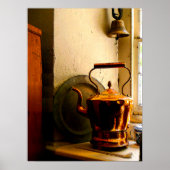 Koper Tea Kettle op Windows Poster (Voorkant)