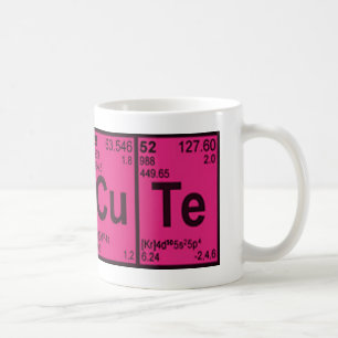 Koper Tellurium "CuTe" Hot Pink Girls Geek Nerdy Koffiemok