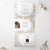 Koper Toile, Trifold Wedding Drieluik Kaart (Binnen)