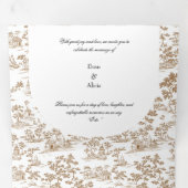 Koper Toile, Trifold Wedding Drieluik Kaart (Binnenzijde eerst)
