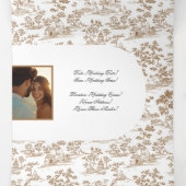 Koper Toile, Trifold Wedding Drieluik Kaart (Binnenkant midden)