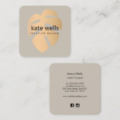 Koper Tropisch blad Interieur Decorator Vierkante Visitekaartje (Voorkant / Achterkant)