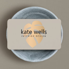 Koper Tropisch blad Interieur Decorator Visitekaartje