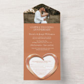 Koper trouwdag 7 jaar foto van feestje all in one uitnodiging (Binnen)