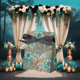 Koper turquoise bloemen en wijnstokken bedankdoosjes