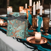 Koper turquoise bloemen en wijnstokken bedankdoosjes