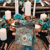 Koper Turquoise Bloemmotief Bedankdoosjes