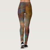 Koper, Turquoise en Magenta Abstract Leggings (Achterkant)