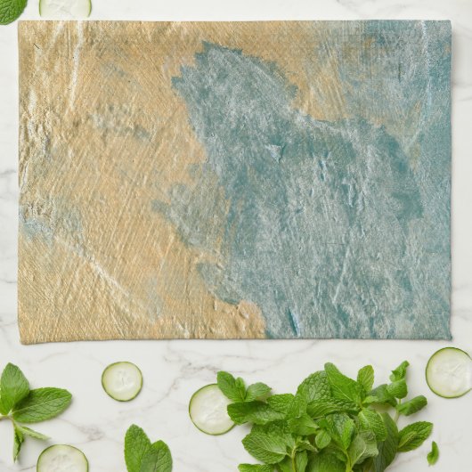 Koper Turquoise Faux Finish Theedoek (Gevouwen)