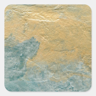 Koper Turquoise Faux Finish Vierkante Sticker