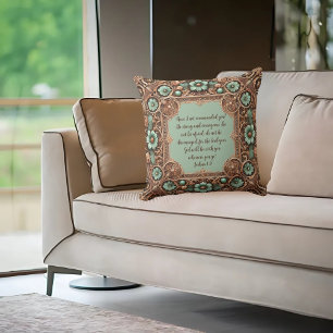 Koper Turquoise Filigraam Frame Aanpasbaar Kussen