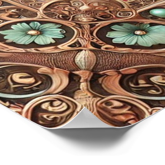 Koper Turquoise Fillaaree Lijst Bijbelverzen Poster (Hoek)