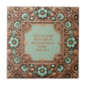 Koper Turquoise Fillaaree Lijst Bijbelverzen Tegeltje (Voorkant)